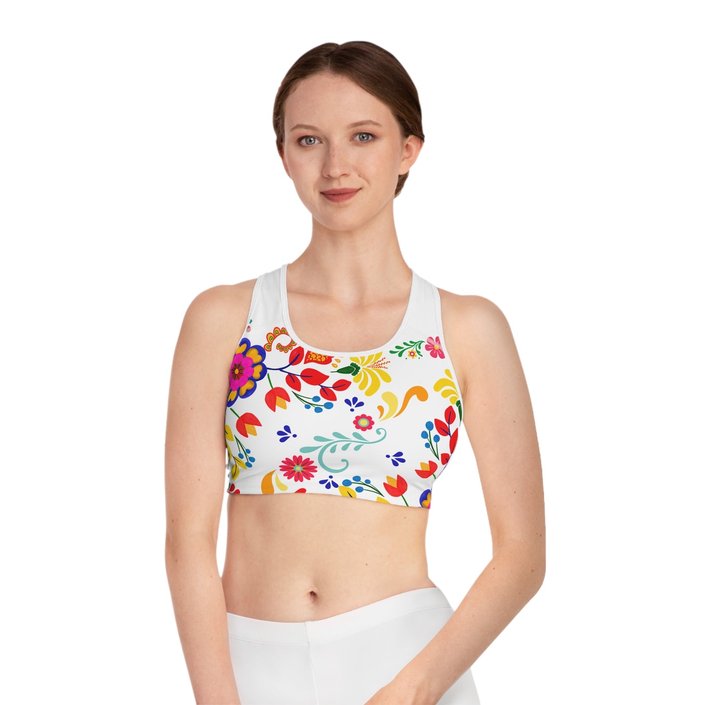 Floral Sports Bra - Comfortable Activewear, Workout Top, Fitness Apparel, Gym Clothing, Eco-Friendly Exercise Gear