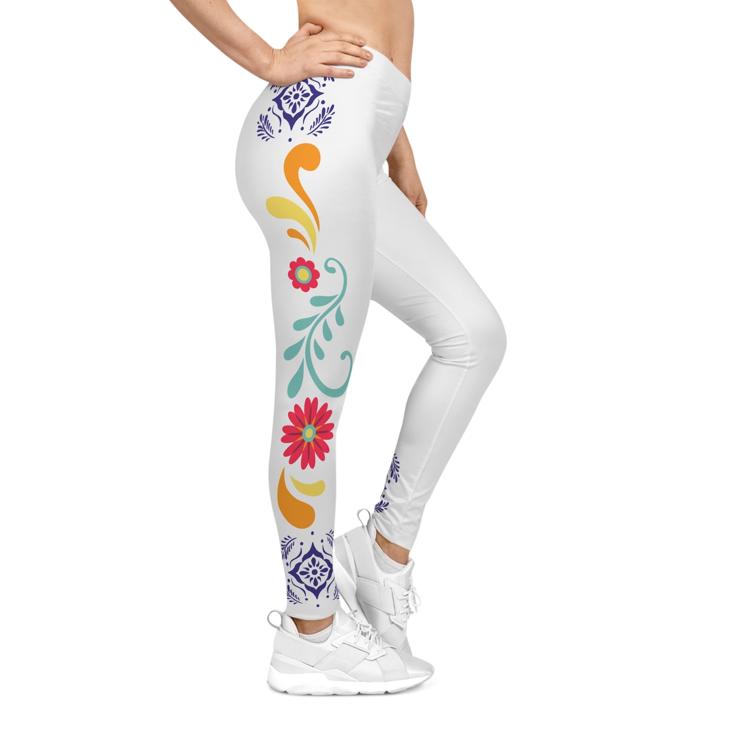 Women's Floral Casual Leggings - Boho Style, Activewear, Loungewear, Yoga Pants, Fitness Fashion
