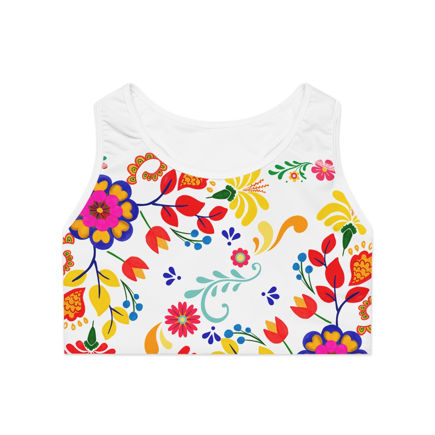 Floral Sports Bra - Comfortable Activewear, Workout Top, Fitness Apparel, Gym Clothing, Eco-Friendly Exercise Gear