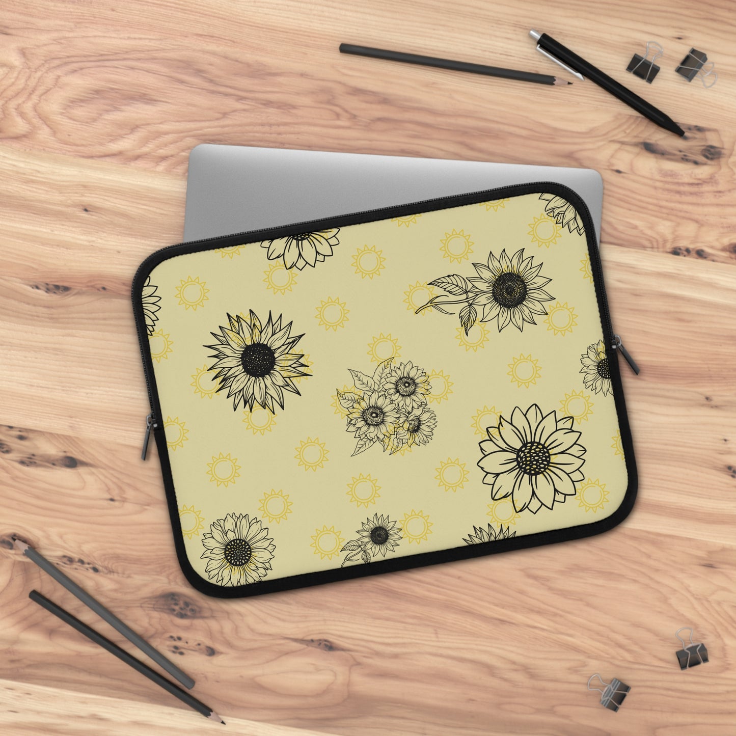 Sunflower Laptop Sleeve | Floral Laptop Case | Gifts for Students | Stylish Tech Accessory | Travel Sleeve | Back to School