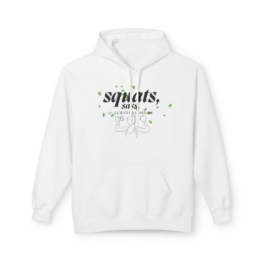 Sassy Squats Hoodie, Workout Sweater, Gym Gift, Unisex Fleece Hoodie, Fitness Apparel, Motivational Wear