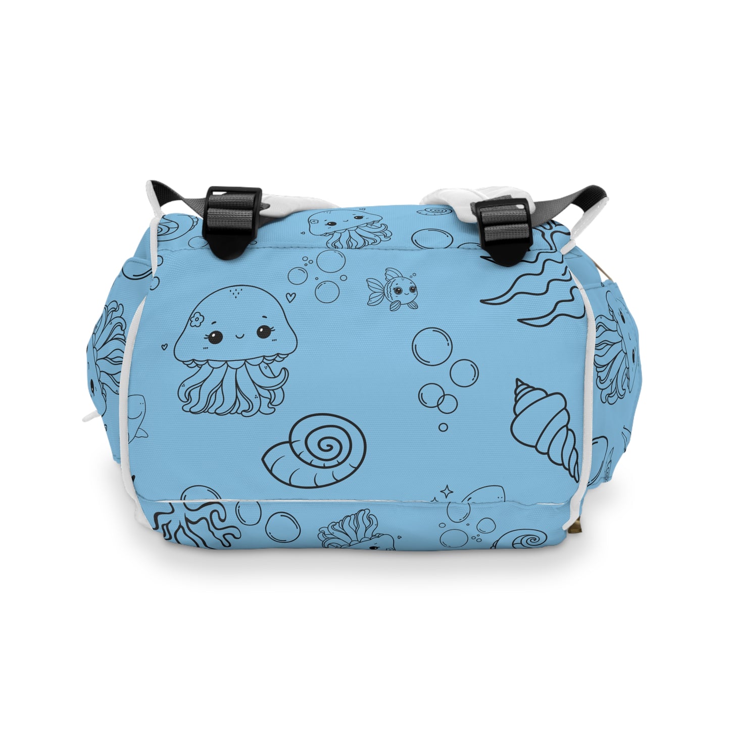 Whimsical Marine Diaper Backpack - Stylish Baby Bag, Practical Diaper Tote, Nautical Baby Gear, Cute Mom Gift, Travel-Friendly Baby Backpack