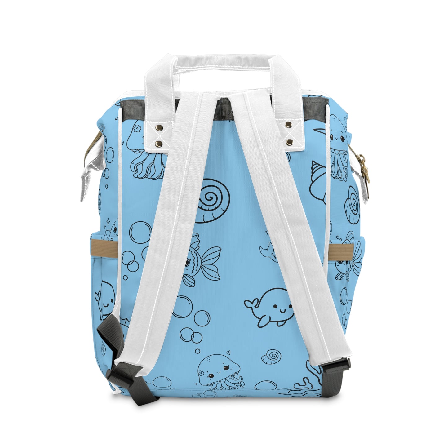 Whimsical Marine Diaper Backpack - Stylish Baby Bag, Practical Diaper Tote, Nautical Baby Gear, Cute Mom Gift, Travel-Friendly Baby Backpack