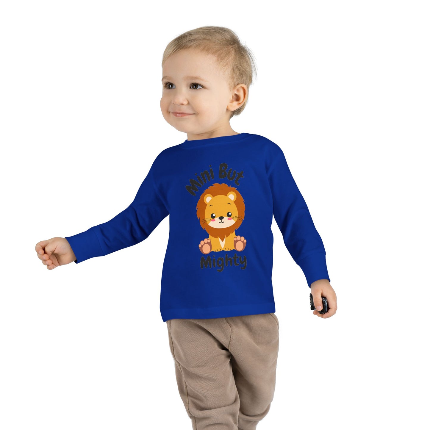 Mini But Mighty Toddler Long Sleeve Tee, Cute Kids Shirt, Gift for Little Ones, Birthday Outfits, Playtime Clothing