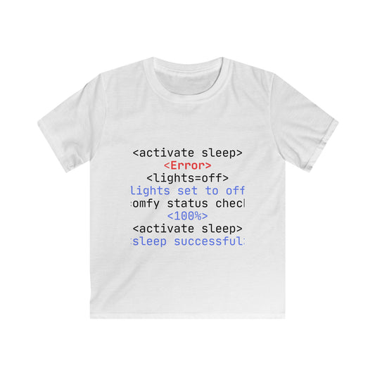 Kids Tech-Inspired Tee | <activate sleep> Graphic Cotton T-Shirt, Funny Kids Shirt, Gift for Tech Lovers, Birthday, Holiday Apparel