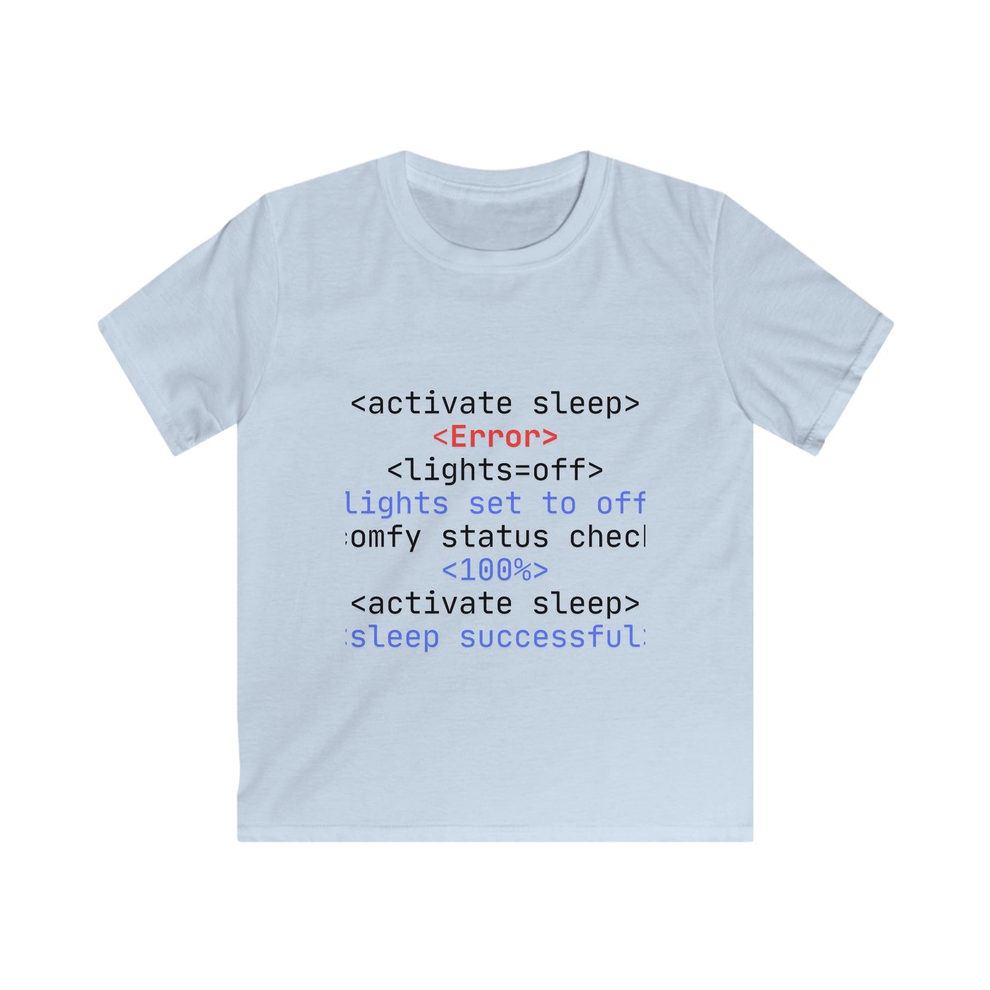 Kids Tech-Inspired Tee | <activate sleep> Graphic Cotton T-Shirt, Funny Kids Shirt, Gift for Tech Lovers, Birthday, Holiday Apparel