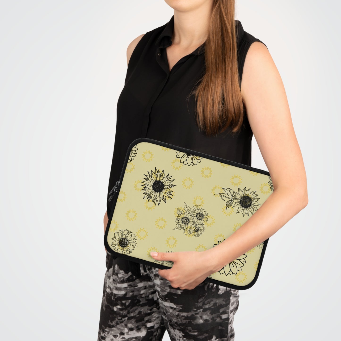 Sunflower Laptop Sleeve | Floral Laptop Case | Gifts for Students | Stylish Tech Accessory | Travel Sleeve | Back to School