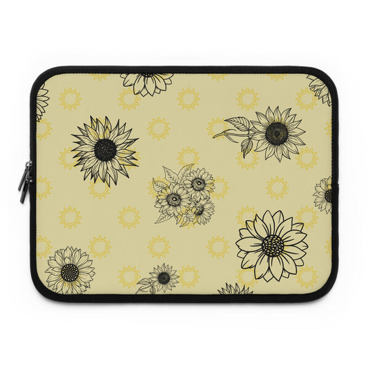 Sunflower Laptop Sleeve | Floral Laptop Case | Gifts for Students | Stylish Tech Accessory | Travel Sleeve | Back to School