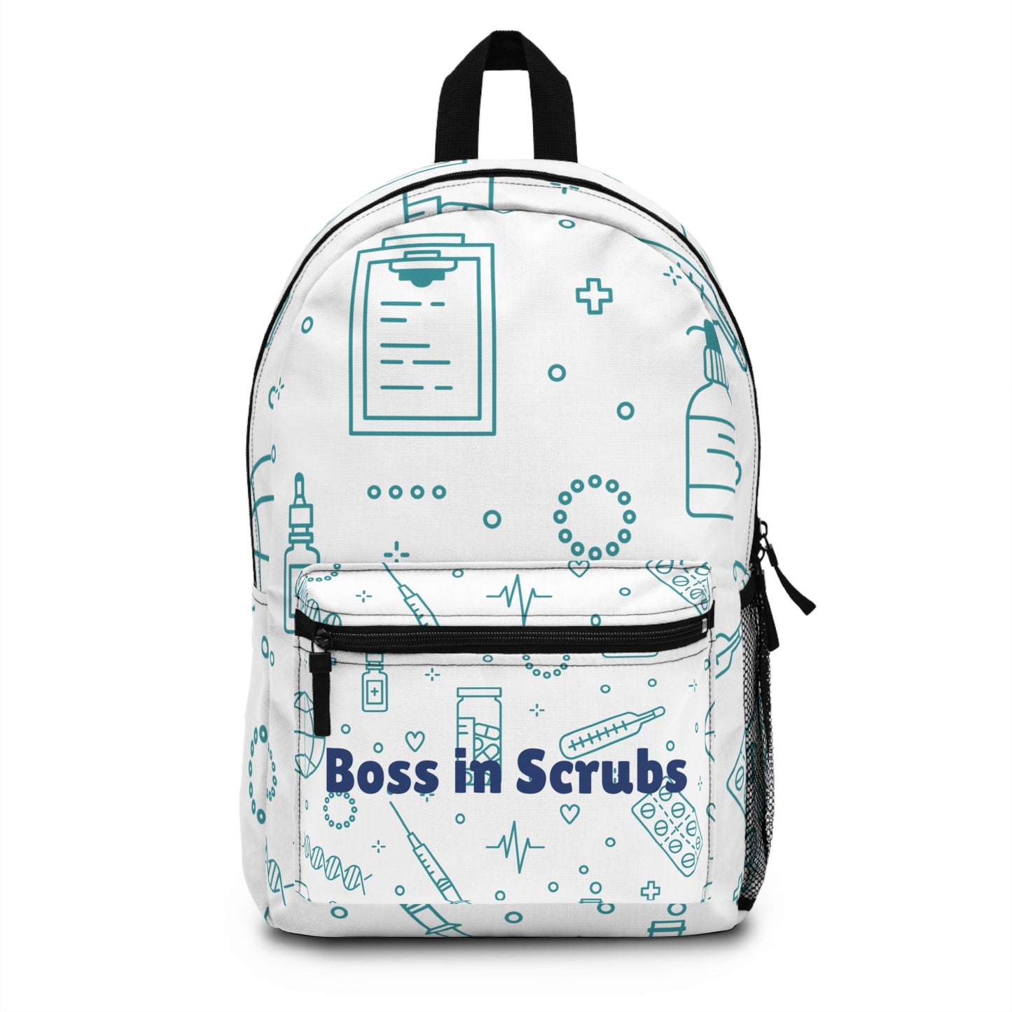 Medical Professional Backpack, Boss in Scrubs Design, Nurse Gift, Healthcare Student Pack, Inspirational Bag, Work and Study Essential