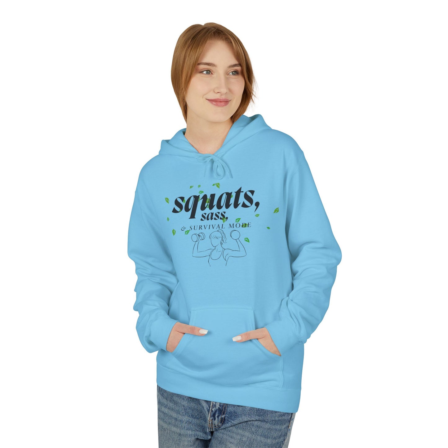 Sassy Squats Hoodie, Workout Sweater, Gym Gift, Unisex Fleece Hoodie, Fitness Apparel, Motivational Wear