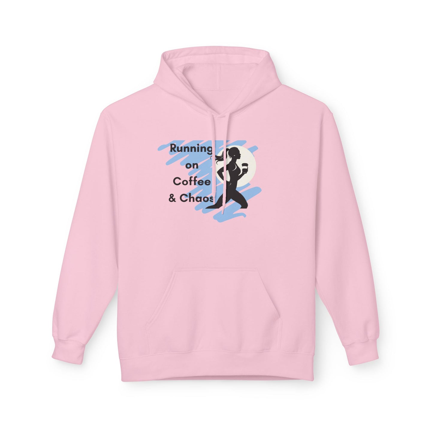 Running on Coffee & Chaos Hoodie, Unisex Hoodie for Coffee Lovers, Funny Gift for Runners, Casual Wear, Cozy Fleece Sweatshirt